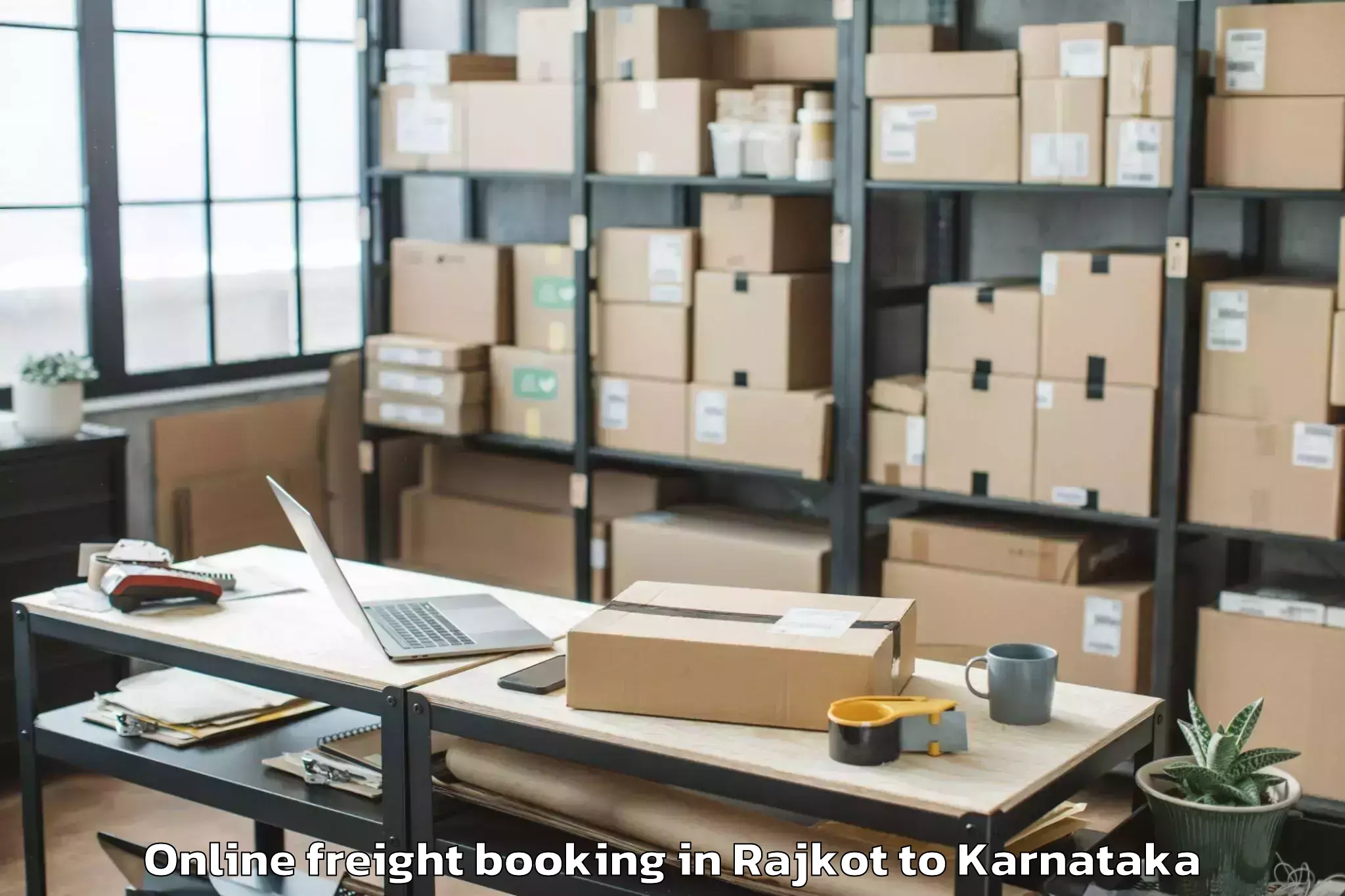 Top Rajkot to Karnataka Online Freight Booking Available